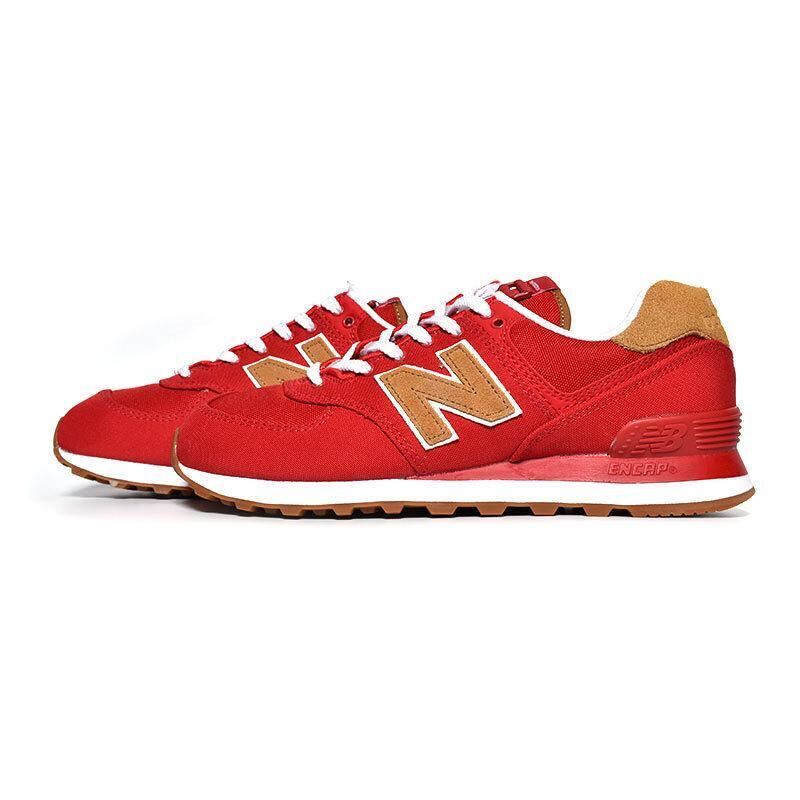 新品未使用 New Balance 26.5cm ニューバランス ML574BN2 キャンバス 人気 定番 スニーカー シューズ ホワイト 白 レッド 赤 箱無し 正規品の画像2