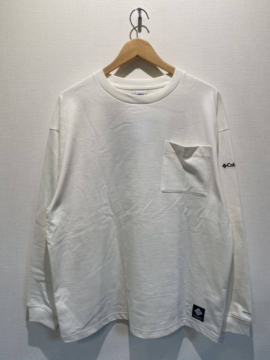 ★ 24SS Columbia コロンビア メンズ Tシャツ ミラーズクレストグラフィックロングスリーブティー sizeM ホワイト 新品未使用タグ付