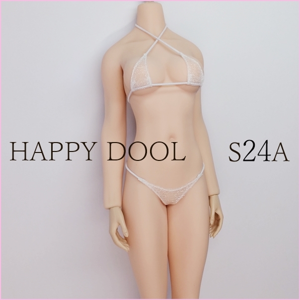 TBLeague 【Happy Doll】S24A 白 透け マイクロクロスビキニ セット 1/6 Phicen ファイセンの画像1