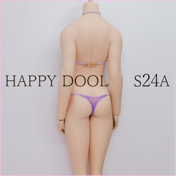TBLeague 【Happy Doll】S24A ライトパープル 透け マイクロクロスビキニ セット 1/6 下着 Phicen ファイセンの画像3