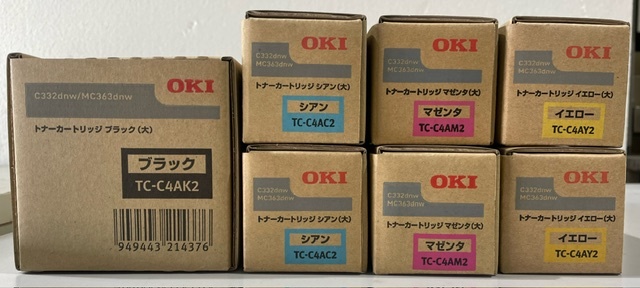 【大阪発】【OKI】 TC-C4A2 大容量トナーカートリッジ（K ×1・C ×2・M ×2・Y ×2）（5778）_画像1