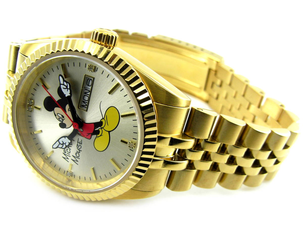 ディズニー 腕時計 ミッキーマウス ラグジュアリータイプ mk-gold_画像3