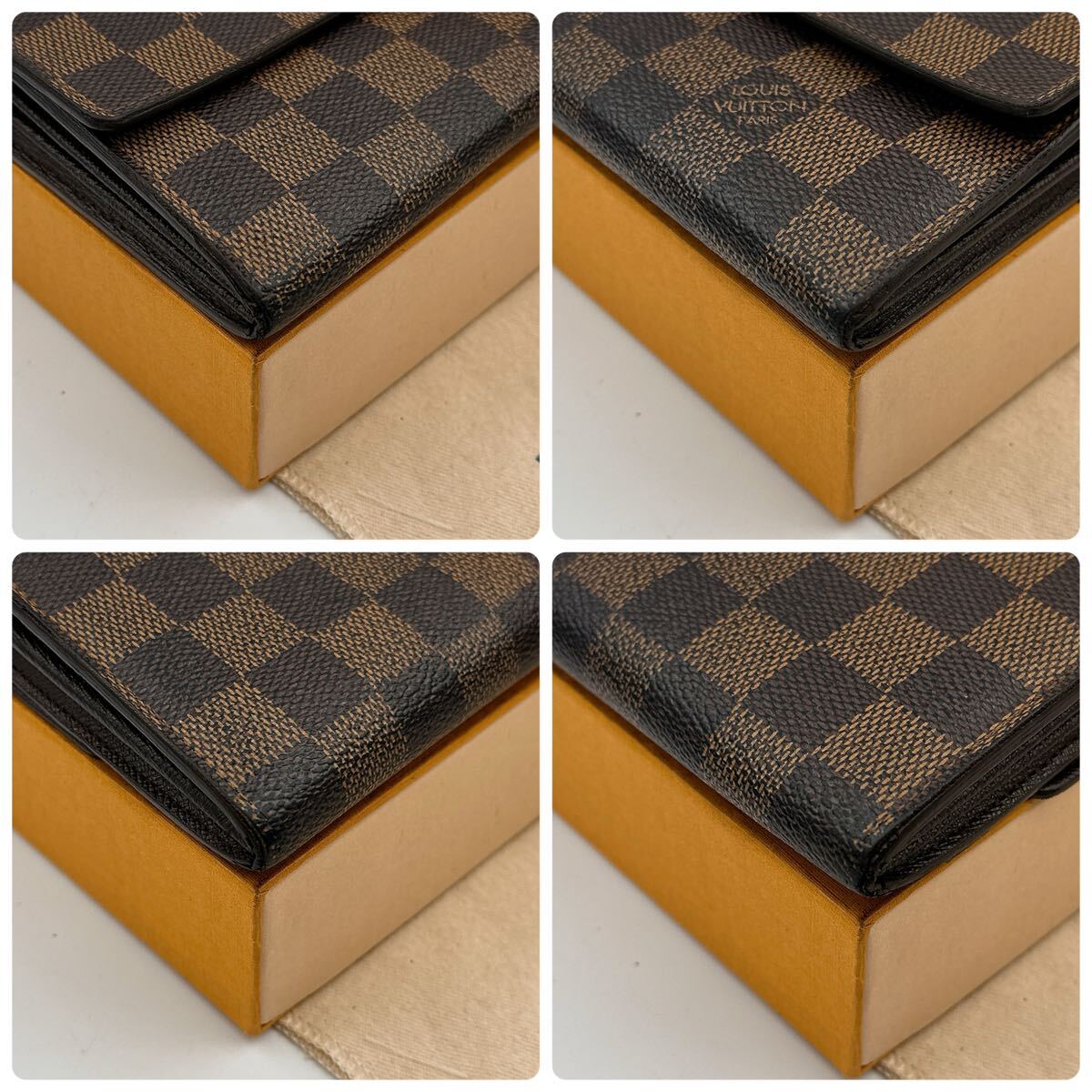 2810【美品】LOUIS VUITTON ルイヴィトン ダミエ ポルトフォイユ サラ 二つ折り財布 長財布 ウォレット N61734/CA3029_画像9