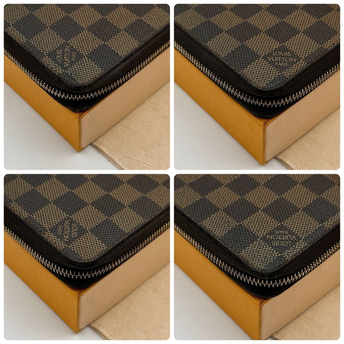 2816【ほぼ極美品】LOUIS VUITTON ルイヴィトン ダミエ ジッピーウォレット ラウンドファスナー 長財布 ウォレット N60015/VI4057_画像9