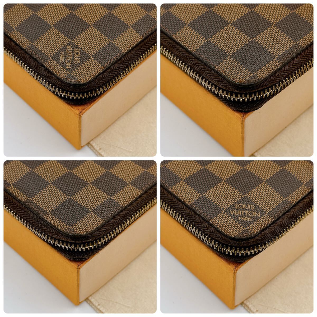 2818【極美品】LOUIS VUITTON ルイヴィトン ダミエ ジッピーコンパクトウォレット ラウンドファスナー 長財布 N60028/MI1160_画像9