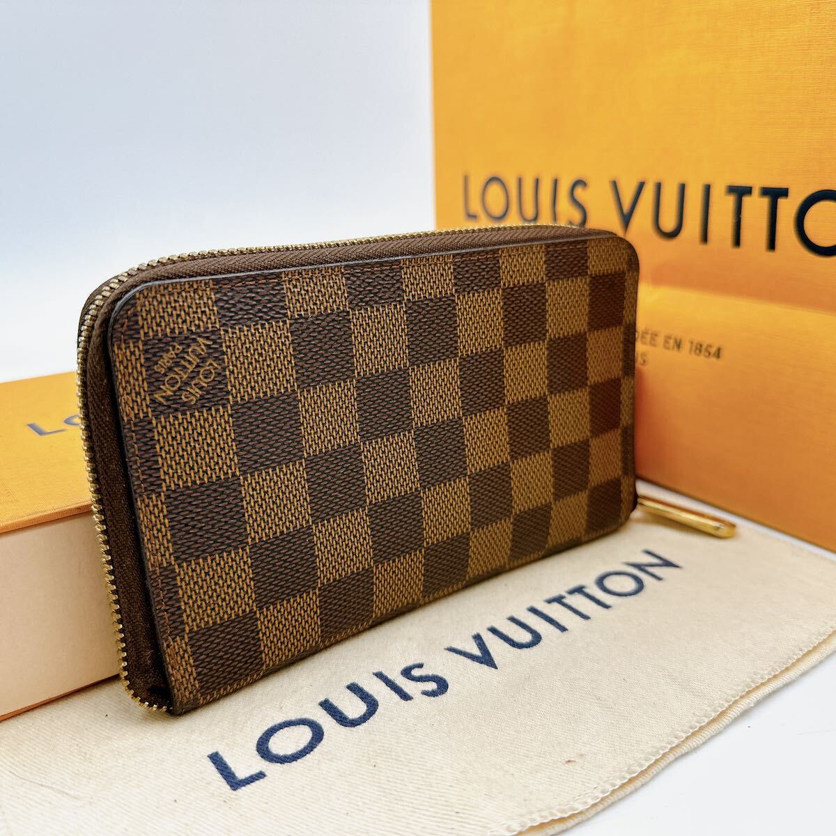 2818【極美品】LOUIS VUITTON ルイヴィトン ダミエ ジッピーコンパクトウォレット ラウンドファスナー 長財布 N60028/MI1160_画像2