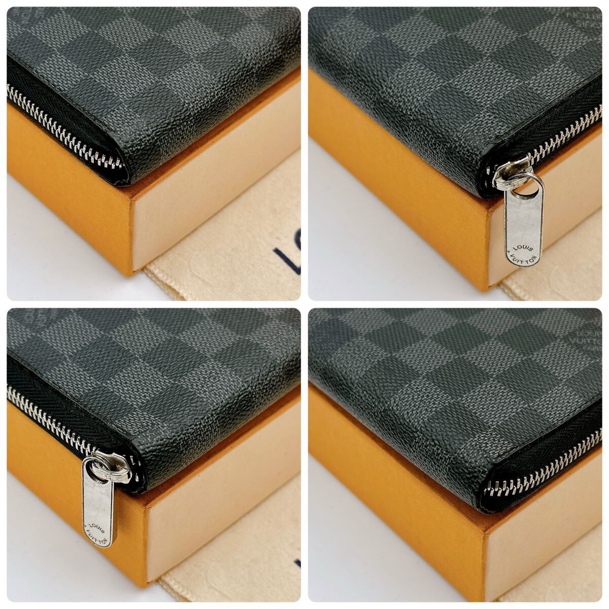 2787【極美品】LOUIS VUITTON ルイヴィトン ダミエ グラフィット ジッピーオーガナイザー 長財布 ウォレット N63077/CA1190_画像10