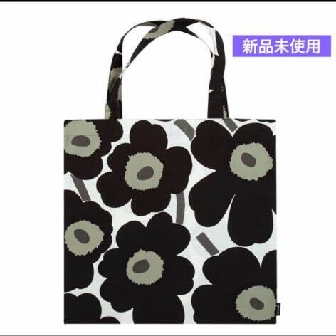 マリメッコmarimekko トートバッグ エコバッグ ブラック×オリーブの画像1