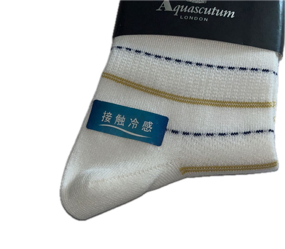 Aquascutum  アクアスキュータム　ソックス　靴下　カジュアルソックス　24-26cm  日本製　2足セット　新品未使用品