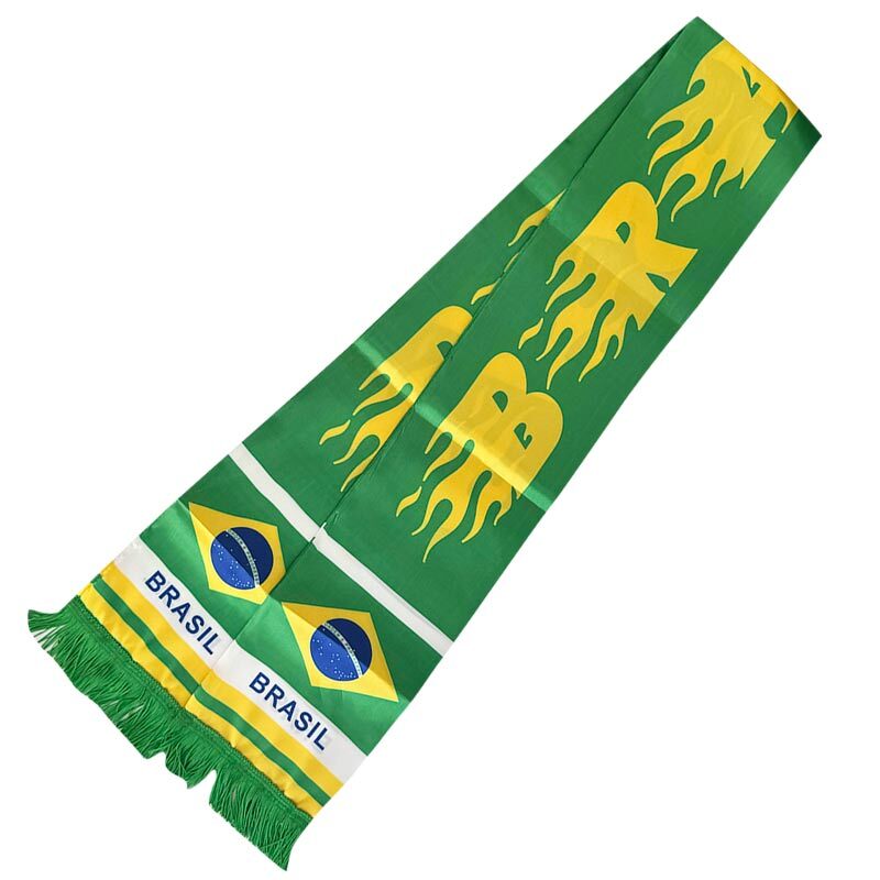 ブラジル国旗＆BRASILデザインレタリングタオルマフラー型ペナントリボン_画像1