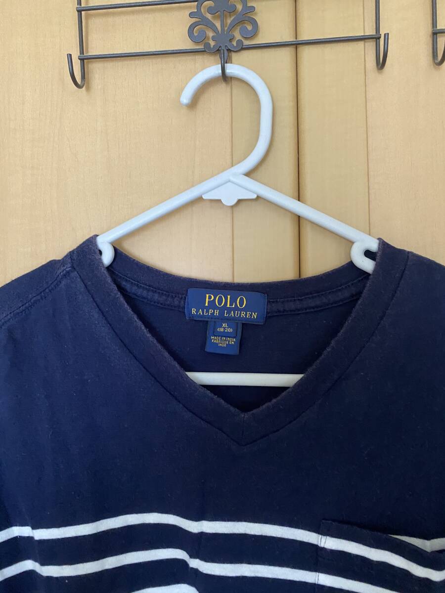 POLO RALPH LAUREN ポロラルフローレン Tシャツ BoysXL ネイビー_画像3