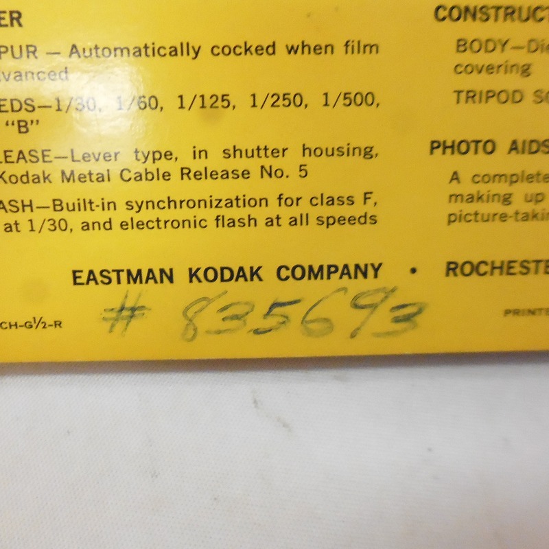Kodak コダック レチナ オートマチックIII 取扱説明書 保管D115_ボールペンによる書き込みが有ります。