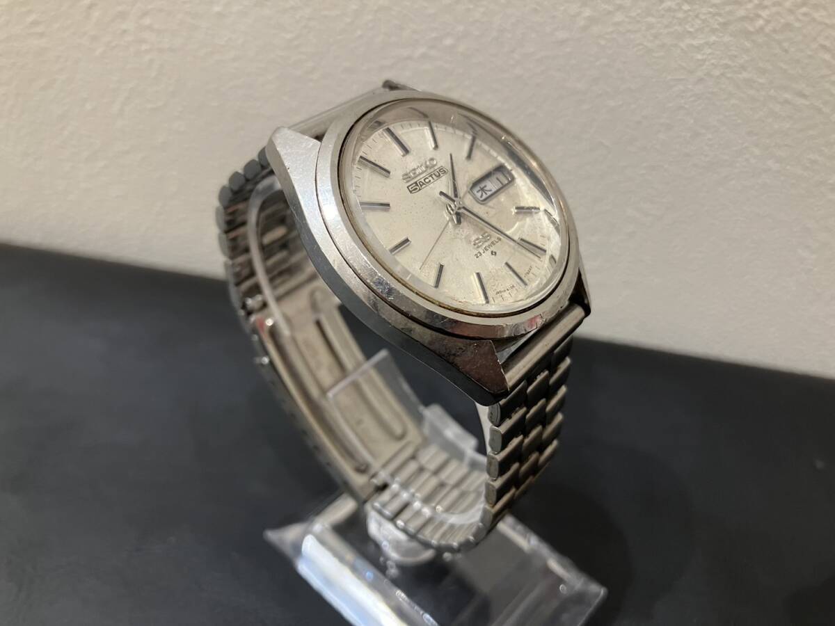 稼働品 SEIKO 5 ACTUS 6106-7480 腕時計 セイコー ファイブ アクタス 自動巻き デイデイト ベルト社外 動作未確認　3097_画像3