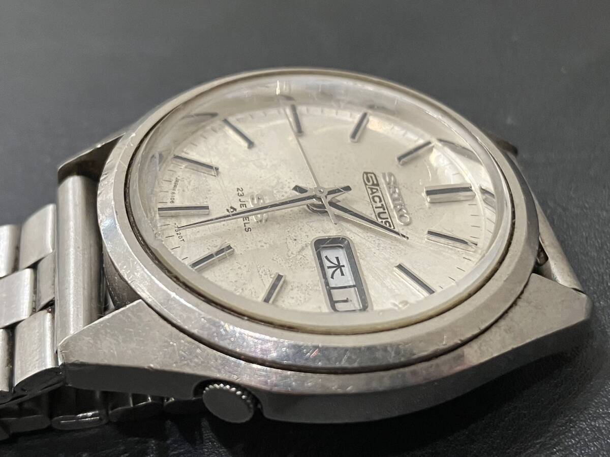 稼働品 SEIKO 5 ACTUS 6106-7480 腕時計 セイコー ファイブ アクタス 自動巻き デイデイト ベルト社外 動作未確認　3097_画像6