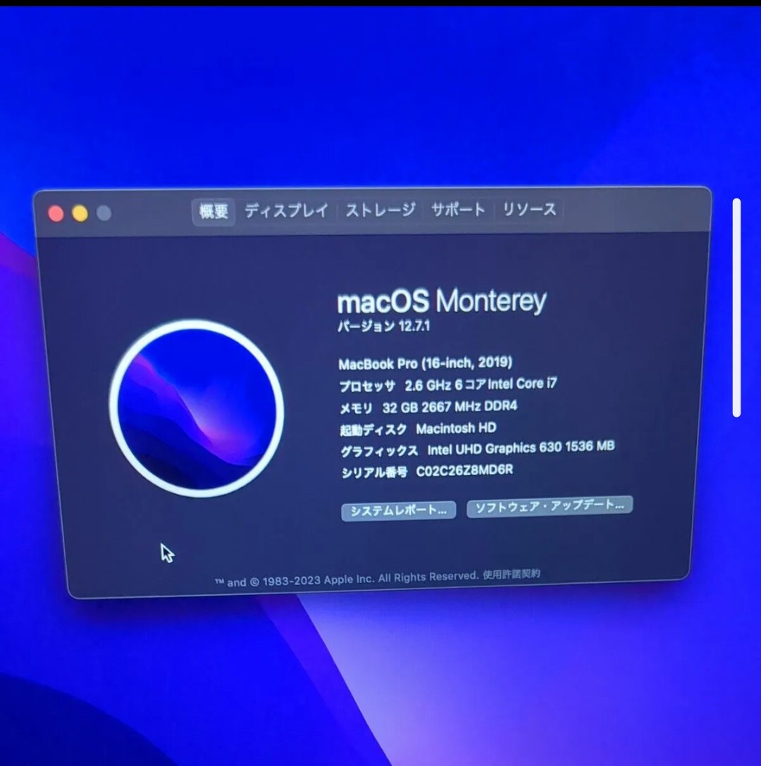 Apple MacBook Pro 16インチ Late 2019 USキーボード MVVJ2J/A Apple MacBook Pro 16インチ Late 2019 USキーボード MVVJ2J/A