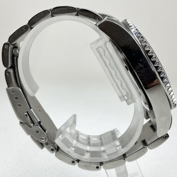 1 иен ~ [ работа товар ]TECHNOS Tecnos TSM412 принадлежности батарейка новый товар Divers часы мужские наручные часы чёрный циферблат Date 3 стрелки аналог б/у текущее состояние товар 