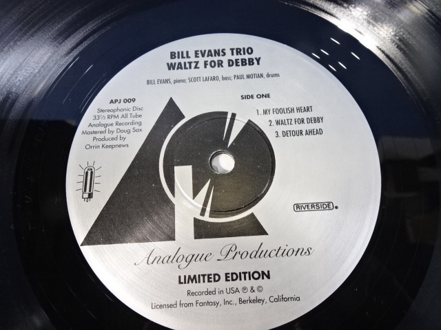 PK-82/LPレコード盤 Bill Evans ビルエヴァンス WalTz For Debbyワルツ・フォー・デビイ アナログ 重量盤 JAZZジャズ ピアニスト_画像6