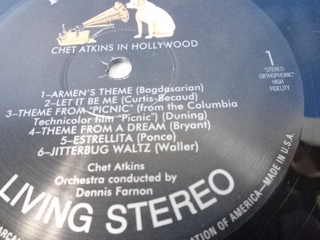 PK-92/LPレコード盤 チェット アトキンス Chet Atkins in Holly wood RCAVictor 1959 映画音楽 名曲 ARMEN'S THEME等収録 美品_画像9