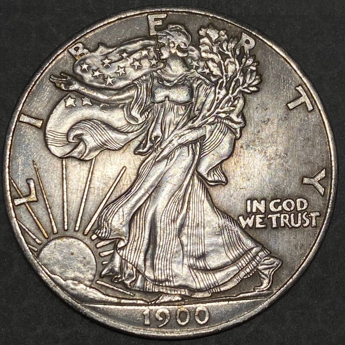 ウォーキングリバティ銀貨 アメリカ古銭 約21.56g 1900硬貨 コイン イーグル 一円銀貨 _画像1