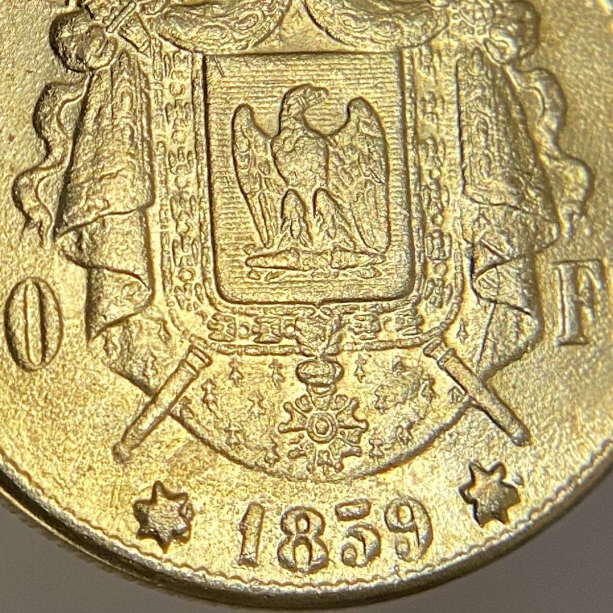 ナポレオン3世 金貨 フランス 古銭 50フラン 1859年 約11.62g イエローゴールド コレクション _画像6