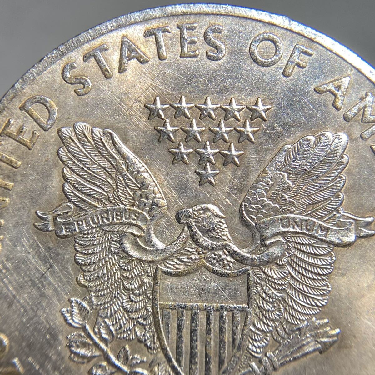 ウォーキングリバティ銀貨 アメリカ古銭 約21.56g 1900硬貨 コイン イーグル 一円銀貨 _画像5