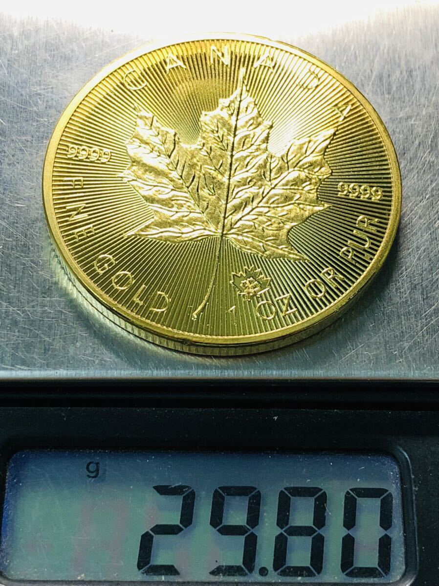  gold coin Canada old coin maple gold coin reference goods approximately 29.89g 2021 one jpy money coin antique goods coin collection 