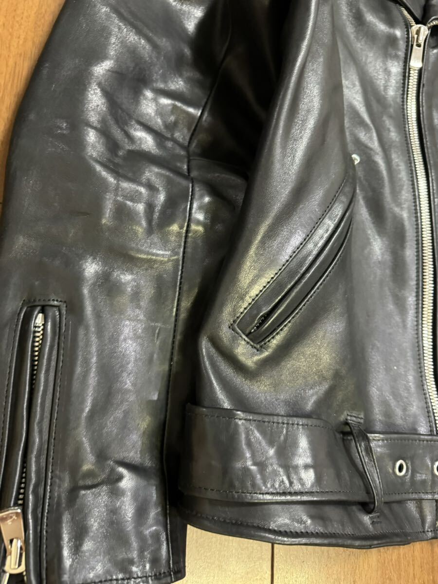 JACKROSE 馬革 レザー ダブルライダースジャケット ブラック JACKROSE 馬革 レザー ダブルライダースジャケット ブラック