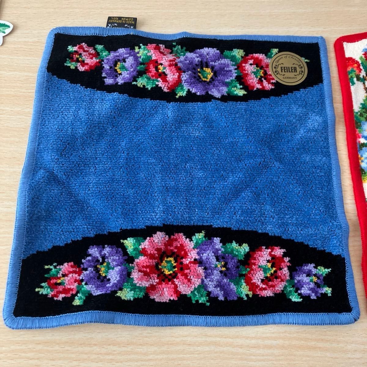 「新品未使用品」お箱入り・フェイラー・シェニール織り2枚セット(約24.5×25cm)