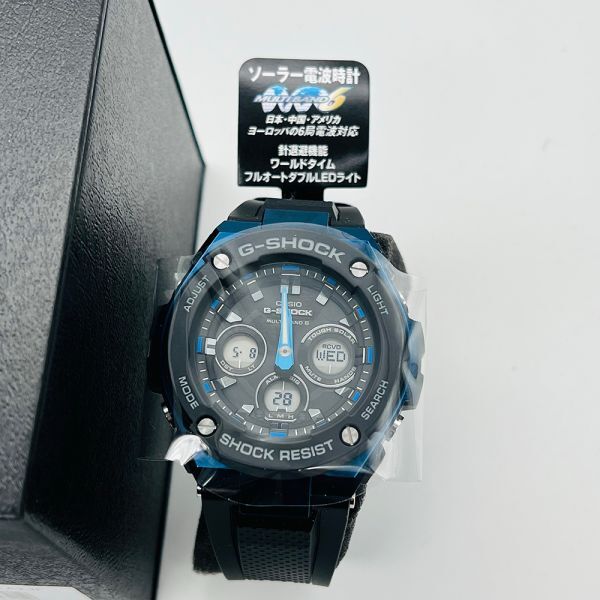 未使用 G-SHOCK GST-S300G-1A2 カシオ ブルーxブラック CASIO 腕時計 メンズ アナデジ ソーラー電波時計 G-STEEL Gスチール カシオ メンズ_画像3