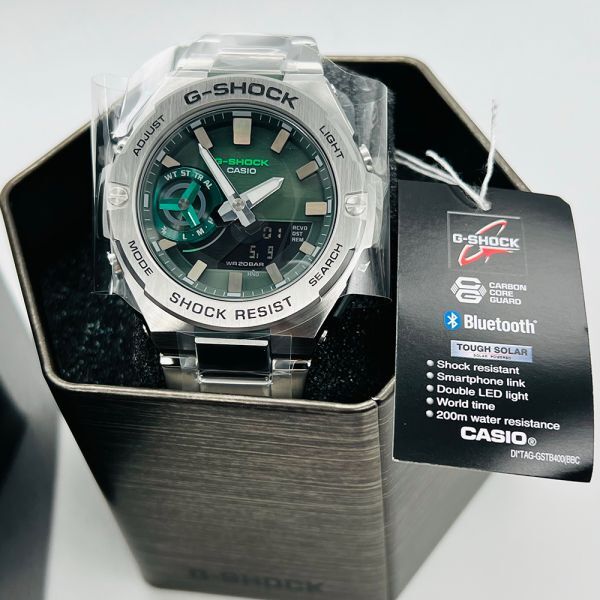 未使用 CASIO G-SHOCK Gショック GST-B500AD-3A(GST-B500AD-3AJR同等) G-STEEL Bluetooth スマホリンク タフソーラー 腕時計_画像2