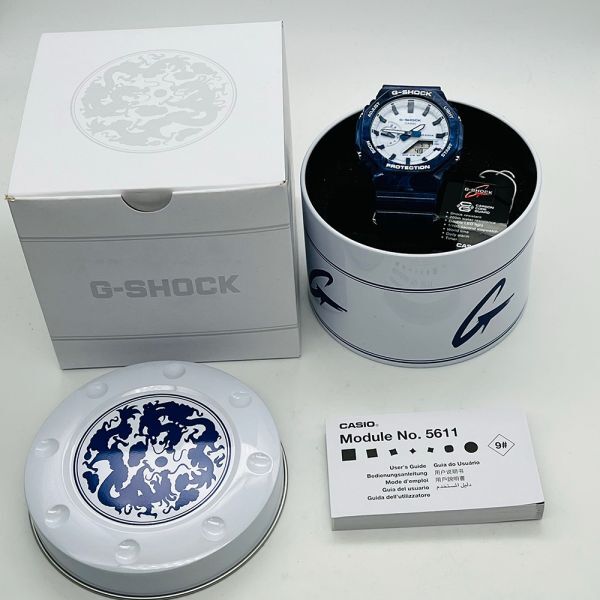 未使用 CASIO カシオ G-SHOCK Gショック GA-2100BWP-2A (GA-2100BWP-2AJR同等) チャイナブルー ブルー ホワイト 磁器/青花 モチーフ 腕時計_画像2