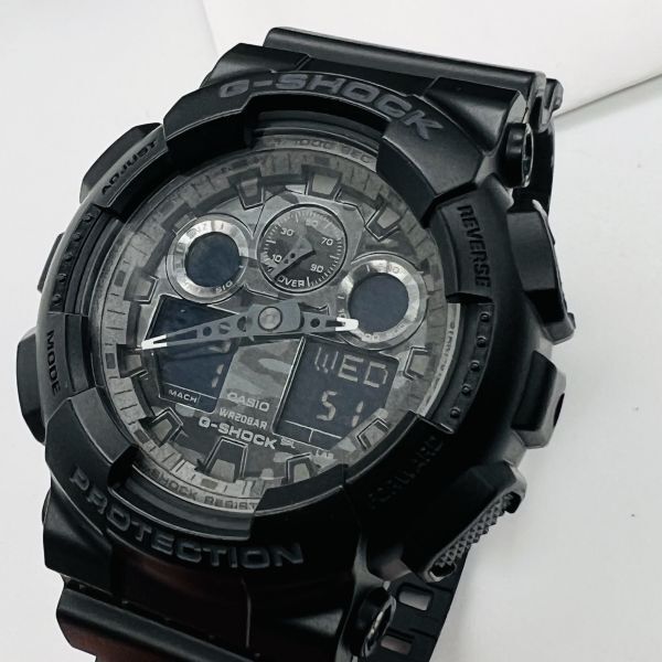 未使用 CASIO カシオ G-SHOCK Gショック GA-100CF-1A GA-100CF-1ADR ブラック カモフラージュダイアルシリーズ 迷彩 アナデジ 腕時計_画像4