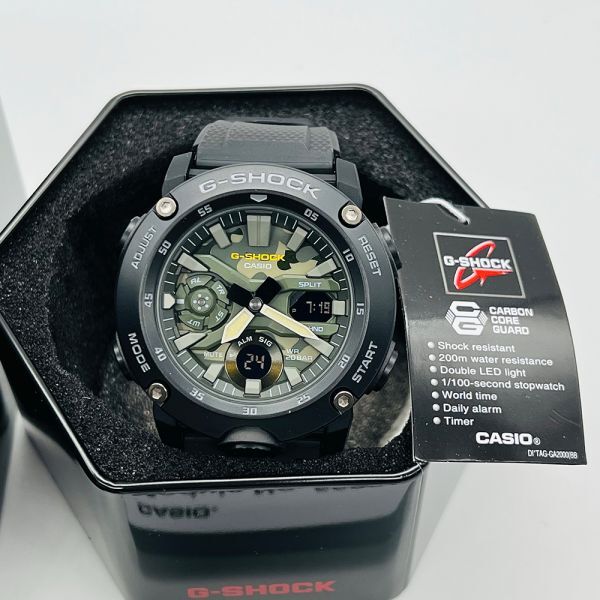 未使用 CASIO カシオ G-SHOCK Gショック GA-2000SU-1A(GA-2000SU-1AJF同等) 黒 迷彩 アナデジ 腕時計 カーボンコアガード構造_画像3