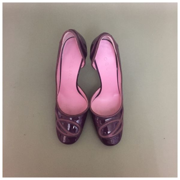 【美品】CELINE セリーヌ バイオレット エナメル 36C 23.5cm 靴　パンプス　紫_画像1