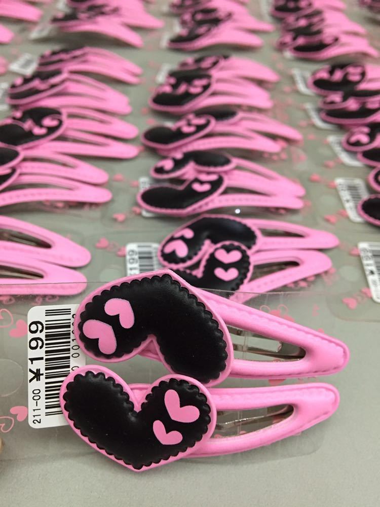 [ super-discount * cheap ] hair accessory set sale patch n stop s Lee pin Heart pink black child ... presentation hair ornament A-60