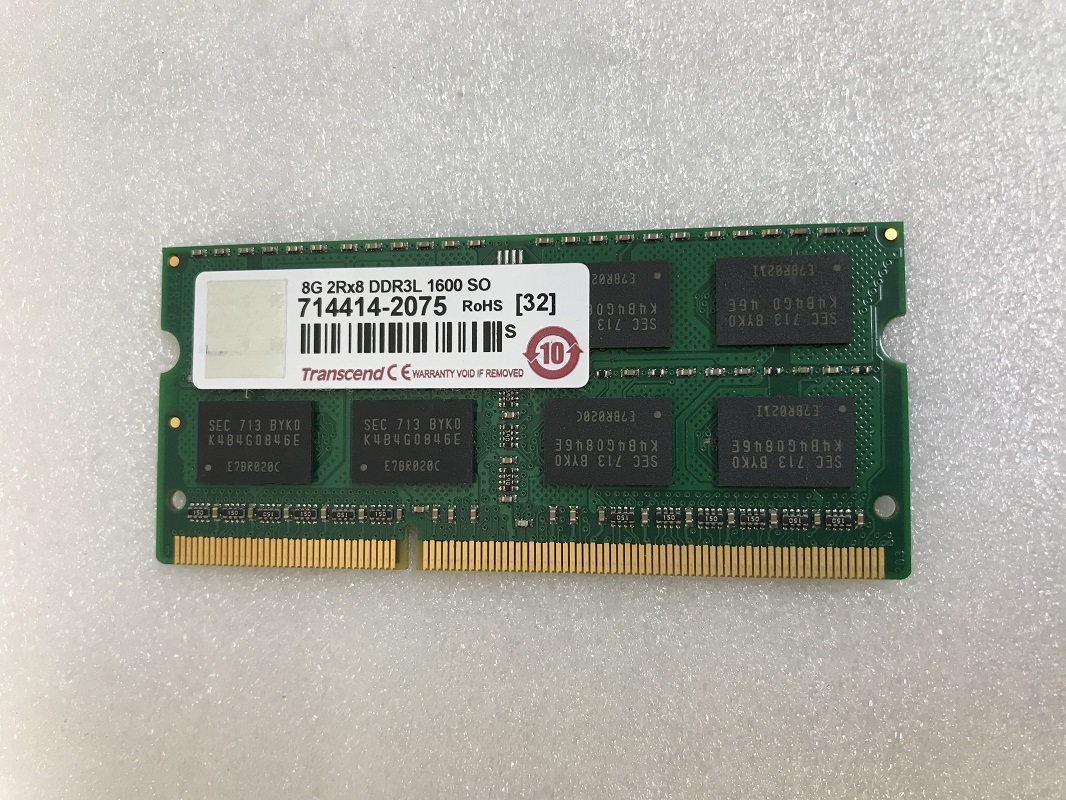 TRANSCEND PC3L-12800S 8GB DDR3L ノートPC用 メモリ 204ピン ECC無し DDR3L-1600 8GB DDR3L LAPTOP RAMの画像5
