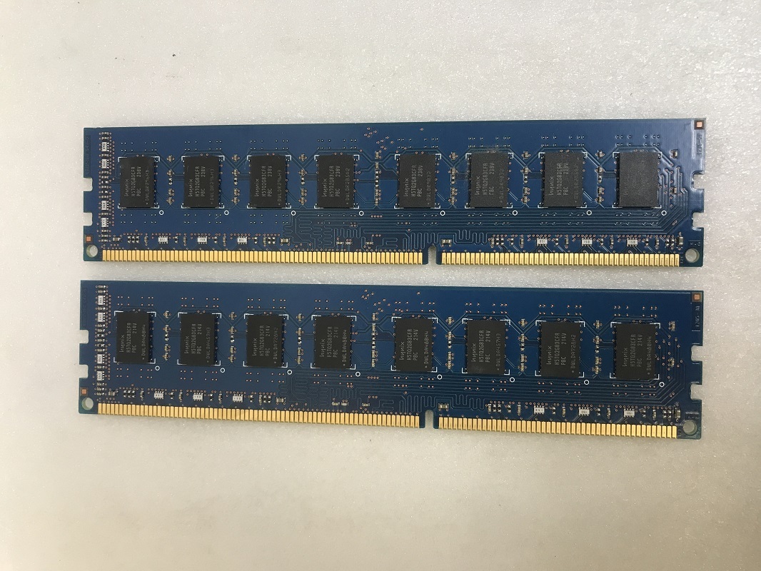 HYNIX 2rX8 PC3-12800U 4GB 2枚組 1セット 8GB DDR3 デスクトップ用 メモリ/ 240ピン DDR3-1600 4GB 2枚で 8GB DDR3 DESKTOP RAM_画像2