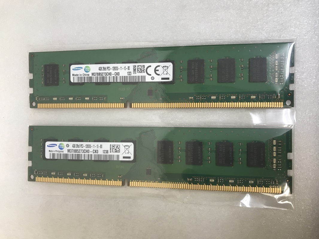 SAMSUNG 2rX8 PC3-12800U 4GB 2枚組 1セット 8GB DDR3 デスクトップ用 メモリ/ 240ピン DDR3-1600 4GB 2枚で 8GB DDR3 DESKTOP RAM_画像2