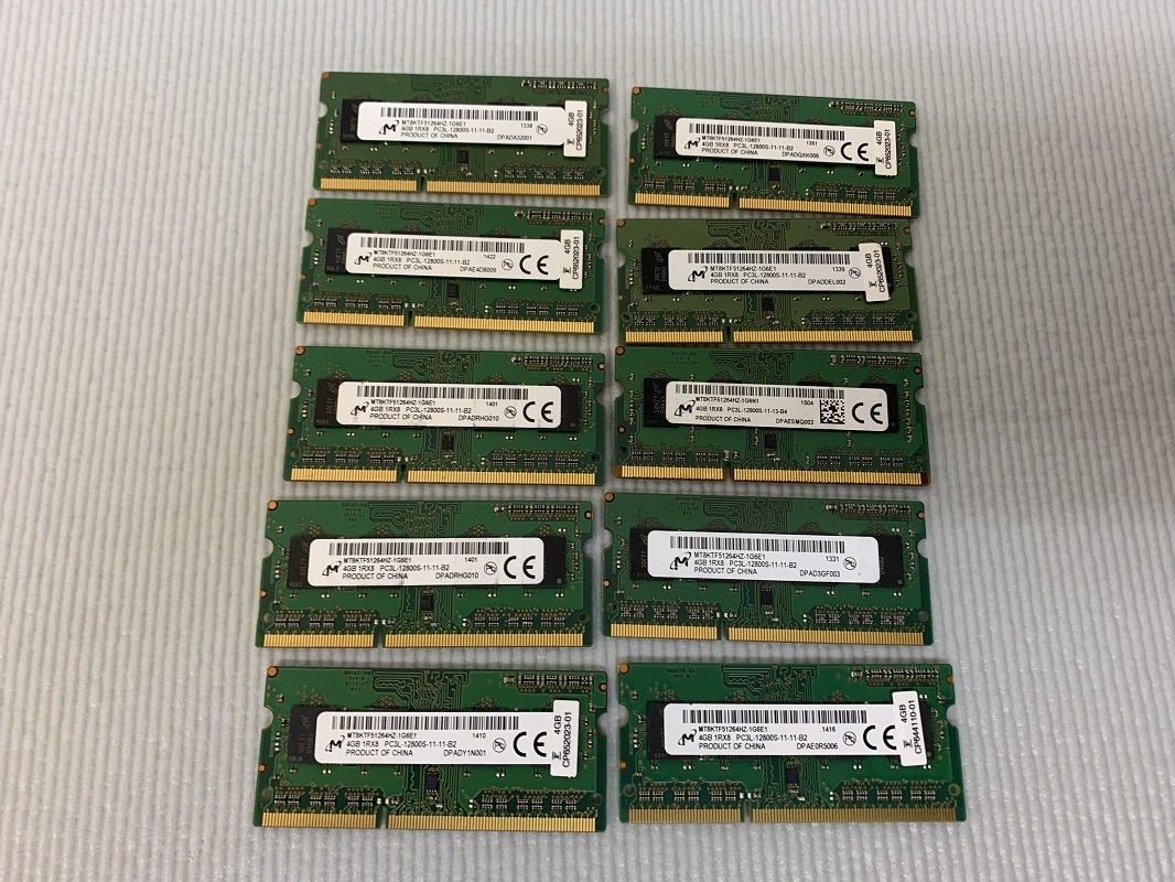 MICRON 1Rx8 PC3L-12800S 4GB 10 pieces set DDR3L for laptop memory DDR3L-1600 4GB 10 sheets DDR3L LAPTOP RAM