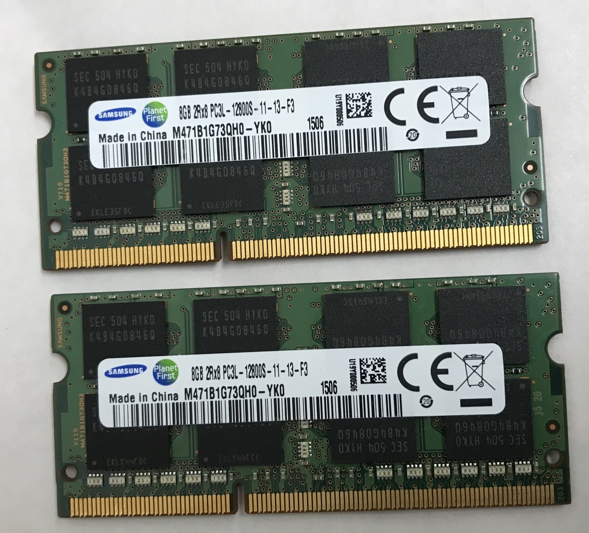 SAMSUNG 2Rx8 PC3L-12800S 16GB 8GB 2枚 16GB DDR3L ノートPC用 メモリ 204ピン DDR3L-1600 8GB 2枚 16GB LAPTOP RAM ノート用 中古の画像2