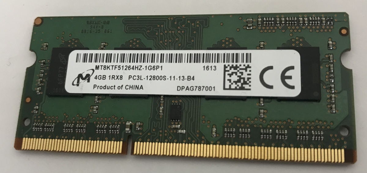 MICRIN PC3L-12800S 4GB DDR3L-1600 4GB DDR3L 4GB ノートパソコン用メモリ_画像1