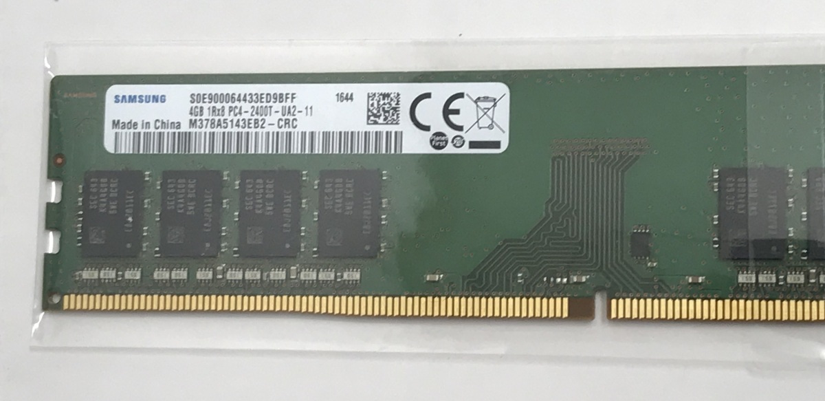 SAMSUNG PC4-2400T 4GB PC4-19200 4GB DDR4デスクトップ用メモリ 288ピン ddr4 ECC無しメモリ 中古品動作品_画像3