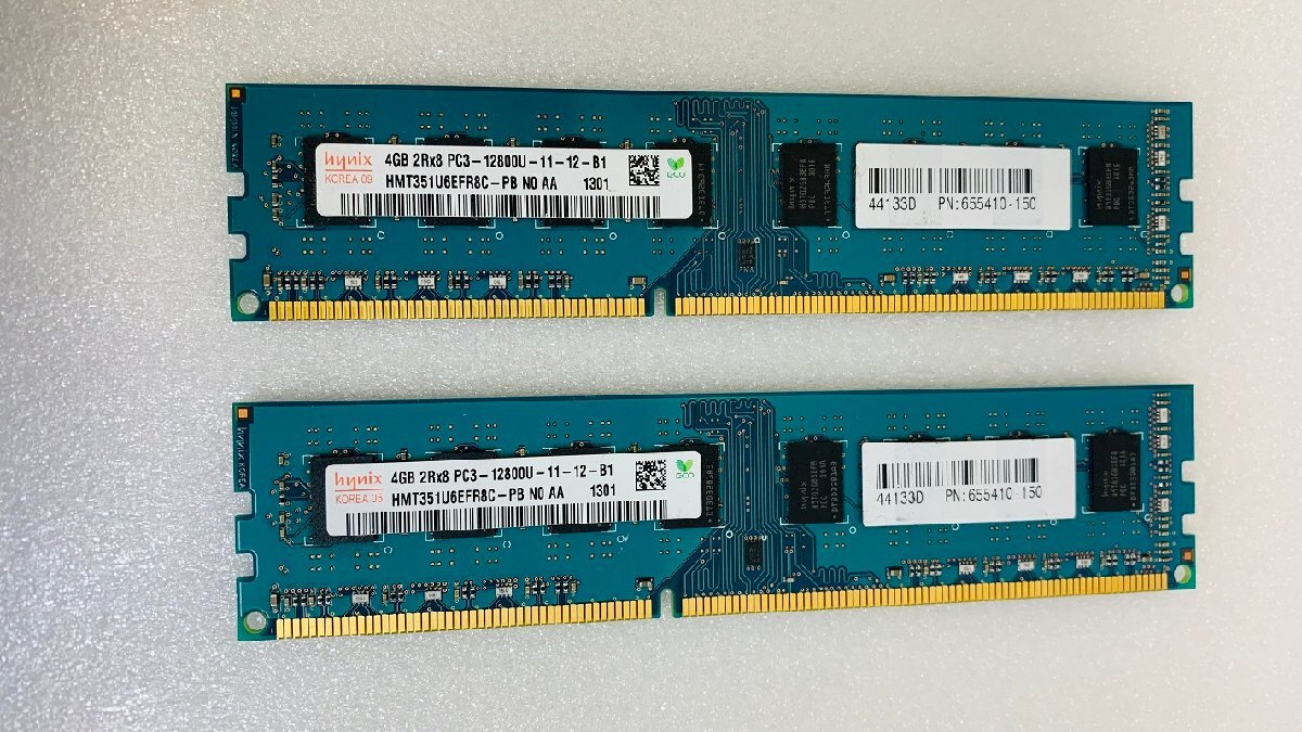 HYNIX 2rX8 PC3-12800U 4GB 2枚組 1セット 8GB DDR3 デスクトップ用 メモリ/ 240ピン DDR3-1600 4GB 2枚で 8GB DDR3 DESKTOP RAMの画像5