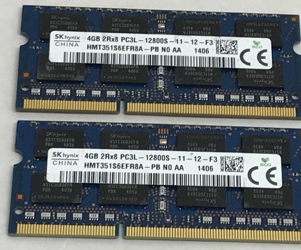 SK HYNIX 2Rx8 PC3L-12800S 8GB set 4GB 2 sheets set 8GB DDR3 Note PC for memory 204 pin DDR3L-1600 4GB 2 pieces set 