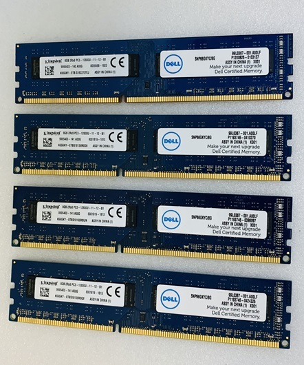 KINGSTON PC3-12800U 32GB 8GB 4枚 DDR3 デスクトップ用メモリ 240ピン DDR3-1600 8GB 4枚 DDR3 DESKTOP RAM ddr3 Non-ECCメモリ_画像1