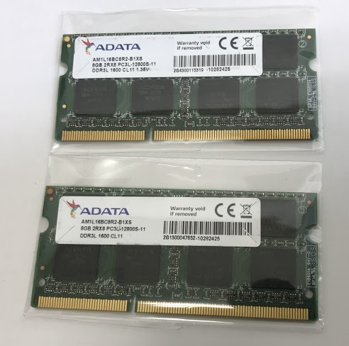 ADATA 2Rx8 PC3L-12800S 8GB 2枚 16GB DDR3L ノートPC用 メモリ 204ピン DDR3L-1600 8GB 2枚セット DDR3L LAPTOP RAM_画像1