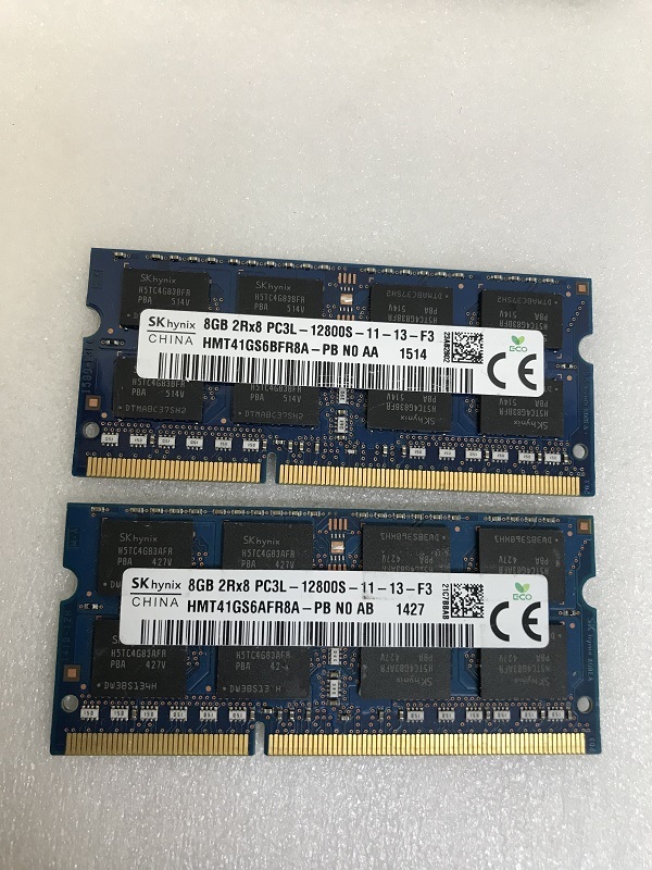 SK HYNIX 2Rx8 PC3L-12800S 8GB 2枚 16GB DDR3L ノートPC用 メモリ 204ピン DDR3L-1600 8GB 2枚セット 16GB DDR3 LAPTOP RAMの画像2