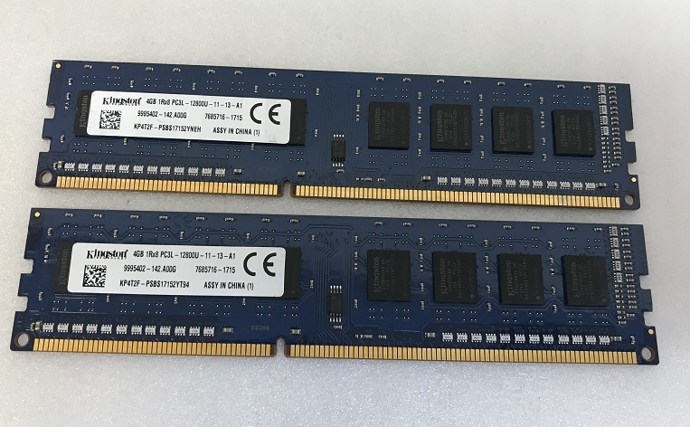 KINGSTON PC3L-12800U 4GB 2枚で 8GB DDR3Lデスクトップ用 メモリ DDR3L 1600 4GB 2枚セット 240ピン ECC無し DDR3 DESKTOP-RAM_画像1