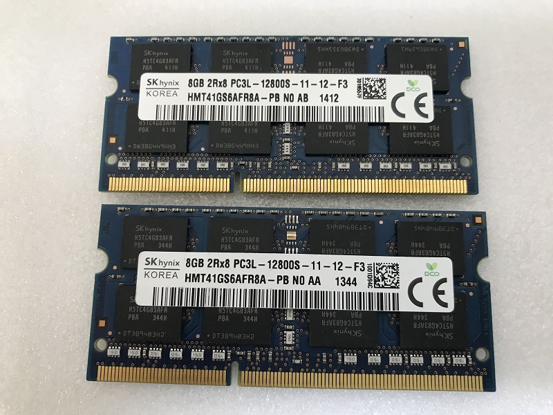 SK HYNIX 2Rx8 PC3L-12800S 8GB 2枚 16GB DDR3L ノートPC用 メモリ 204ピン DDR3L-1600 8GB 2枚セット 16GB DDR3 LAPTOP RAM_画像9