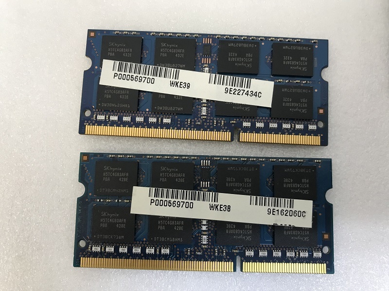 SK HYNIX 2Rx8 PC3L-12800S 8GB 2枚 16GB DDR3L ノートPC用 メモリ 204ピン DDR3L-1600 8GB 2枚セット 16GB DDR3 LAPTOP RAM_画像8